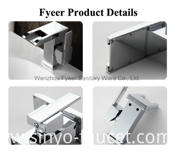 High Quality Single Handle LED Brass Waterfall Basin Faucet (QT14510F)